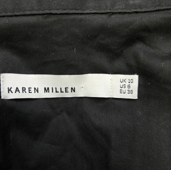 KAREN MILLEN Plaid Button-Up Women's Top in Orange and Black. Size 6 - Picture 10 of 14